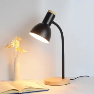 Flexible Adjustable Lamp with Wooden Base